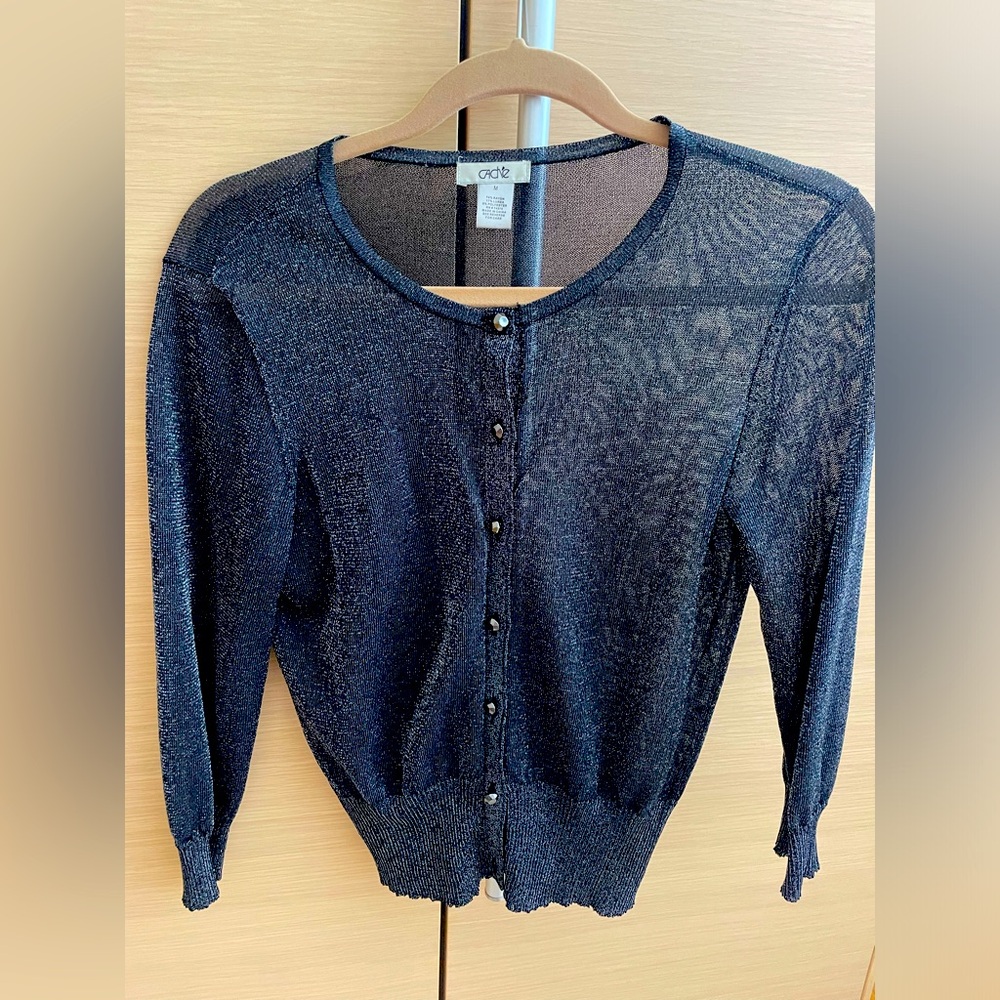 Cache’ metallic black cardigan